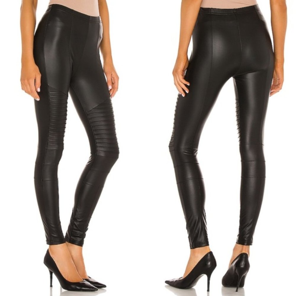 SOLD! NWT Plush Apparel Fleece Lined Liquid Moto Legging - Picture 1 of 14